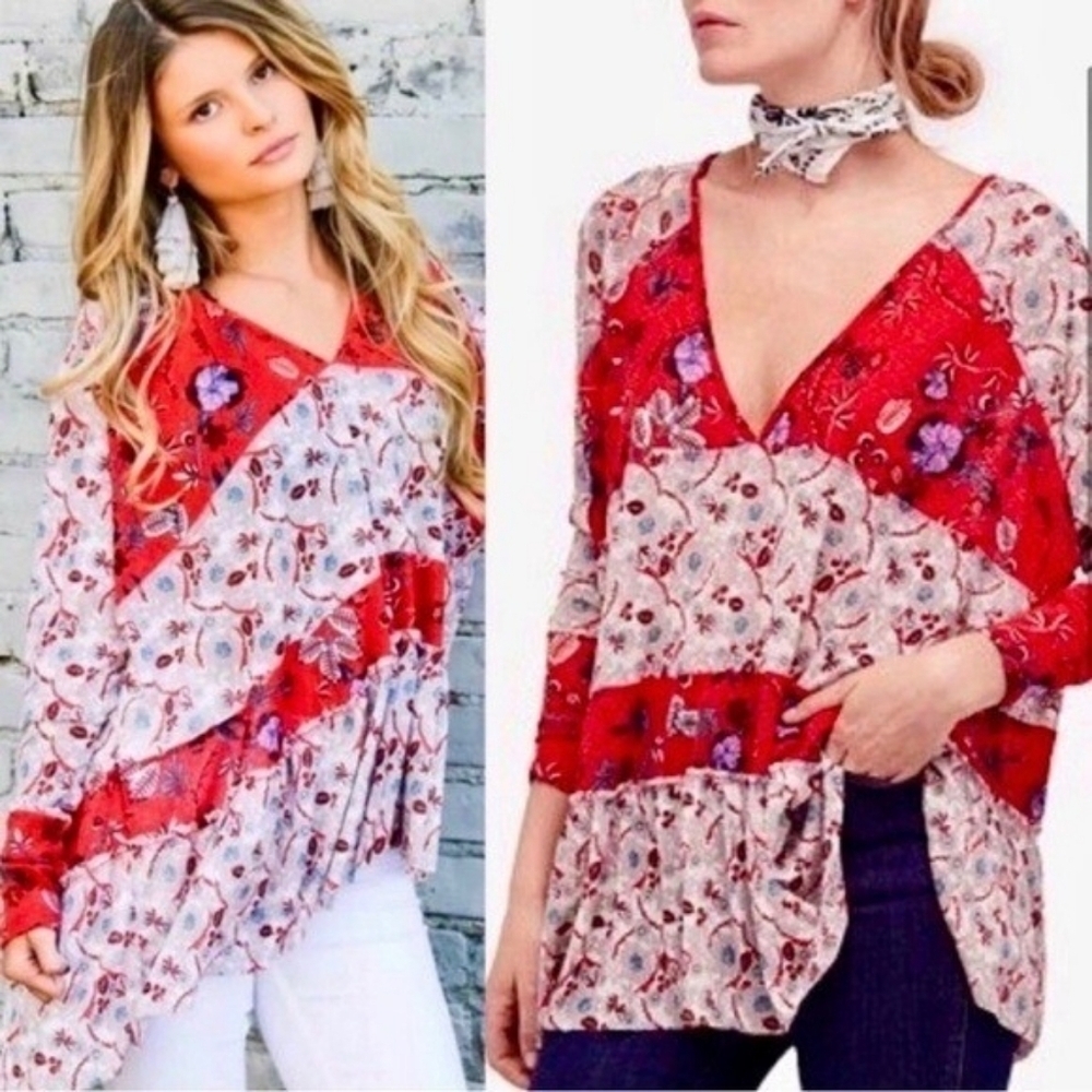 🔥Free People Isabelle Floral-Print Tunic, Size XS